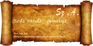 Szánthó Apostol névjegykártya